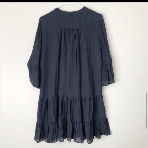 Loft Ruffle and Lace Navy Dress - Picture 5 of 9